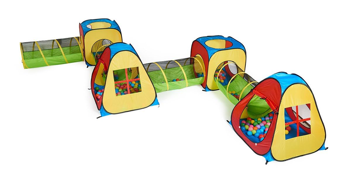 UTEX 8 in 1 Pop Up Children Play Tent House with 4 Tunnel, 4 Tents for Boys, Girls, Babies and Toddlers for Indoor and Outdoor Use - Image 5