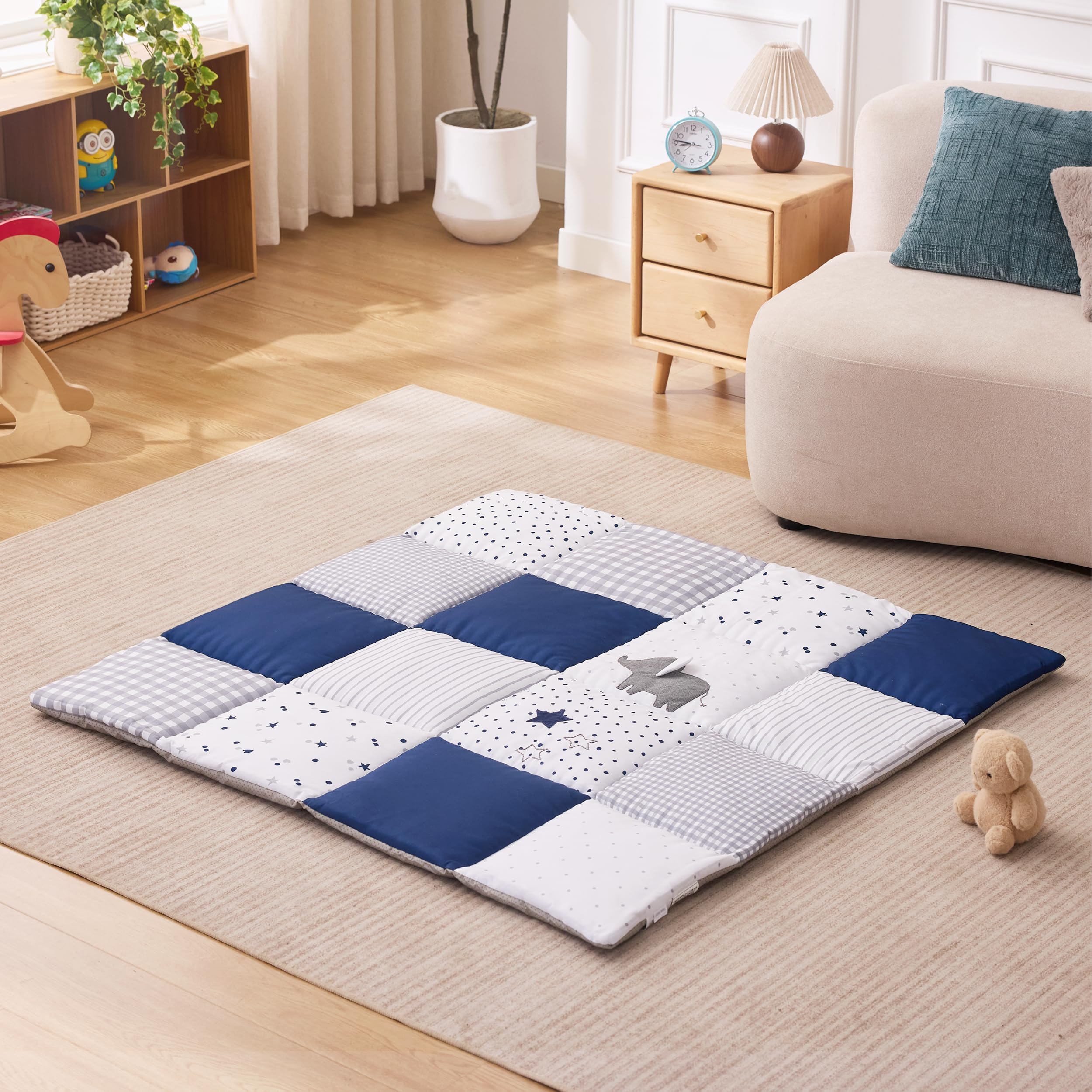 UTEX Baby Play Mat for Floor, 50x50 Playpen Mat, Thick Cushioned Play Mat for Baby and Infants, Non-Slip & Machine Washable - Image 9