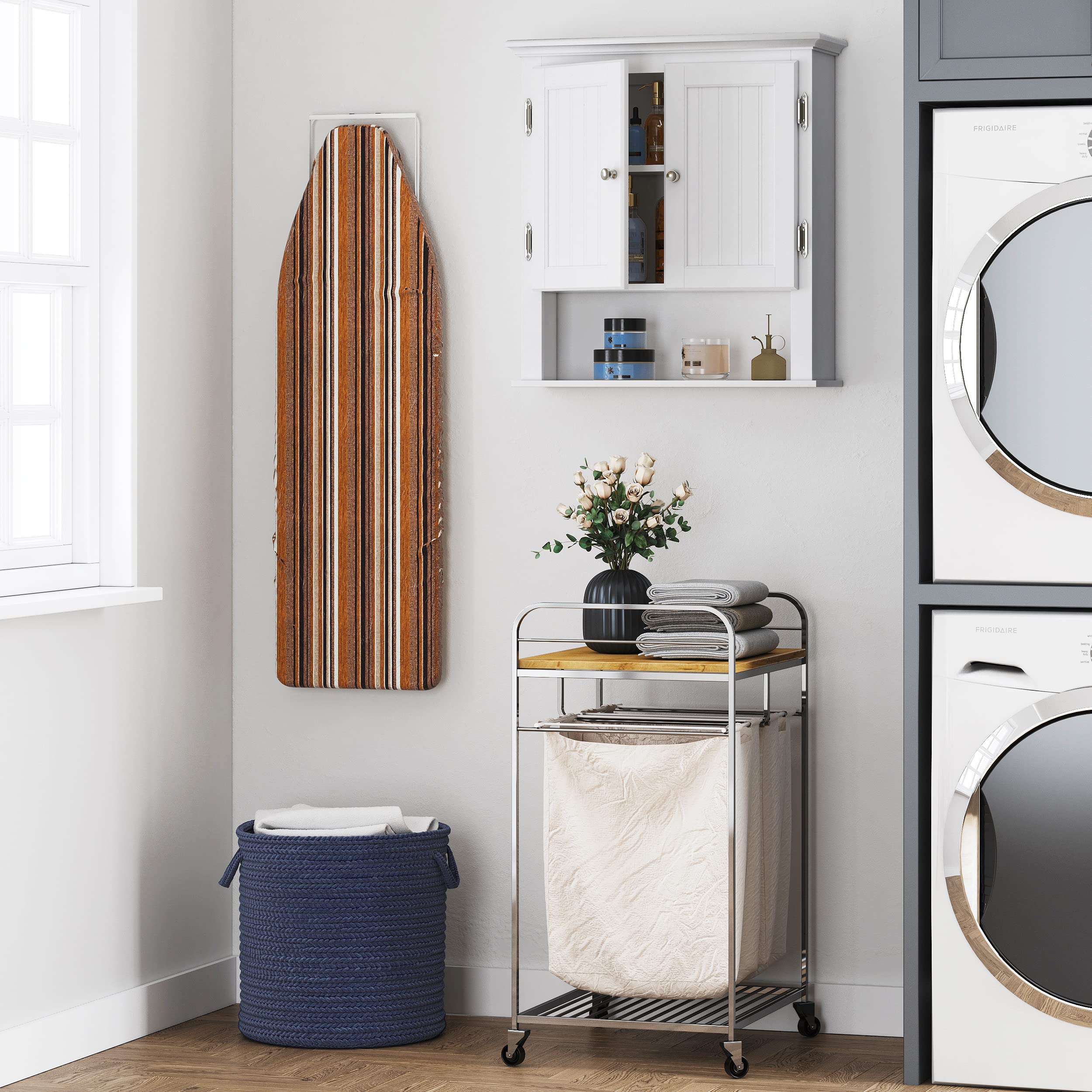 UTEX Bathroom Wall Cabinet, Bathroom Medicine Cabinet with Adjustable Shelves and Doors, Space Saving Wall Storage Cabinet, White - Image 8